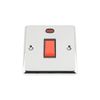 45 Amp Cooker Oven Switch w/Neon - Polished Chrome Classic - Black Insert