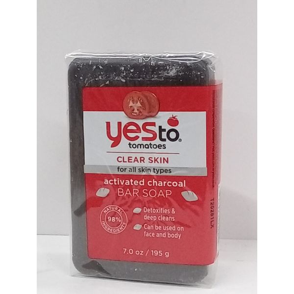 Yes to Tomatoes Clear Skin Activated Charcoal Bar Soap  Detoxify Deep Clean NEW