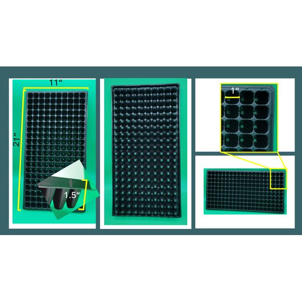 (20-Pack) 200-Cell Seedling Trays| Seed Starter Kit Tray | Plastic tray