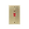 Knightsbridge CS82NAB 45A DP Switch with Neon (double size) - Square Edge Antique Brass