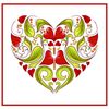 Art Nouveau Heart Design Valentines Counted Cross Stitch Pattern