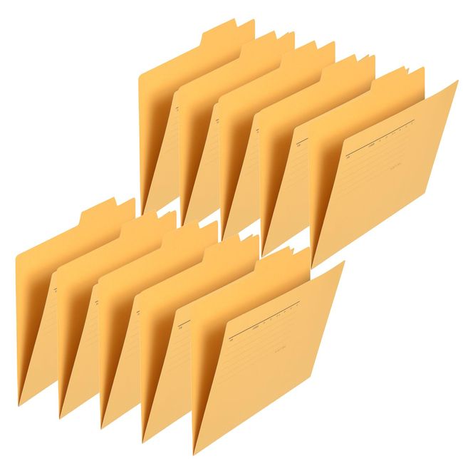 Plus FL067IF Files Individual Folders, Recycled Paper, B5, Yellow, Pack of 10, 87-447 x 10