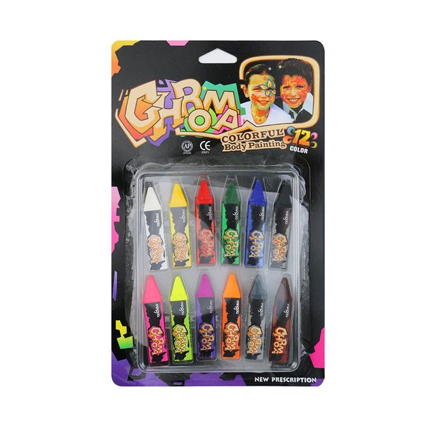 HISUNBEN Kids Face Paint Kit, Non-tossico Face Painting Body Paints per bambini e adulti con 8 colori a base d'acqua, Halloween Face Paint (12 colori-Kids Face Paint Kit)