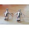 Sterling Silver TINY 11x10mm Cute Penguin Stud Post Studs Earrings