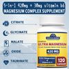Magnesium Complex 420MG Capsules  Powerful Supplement, Gluten Free, 120 Capsules