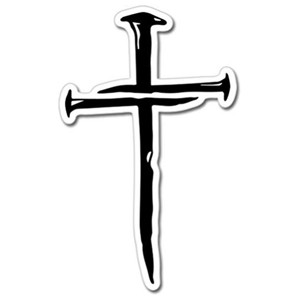 AK Wall Art Cross Nails Vinyl Sticker - Select Size