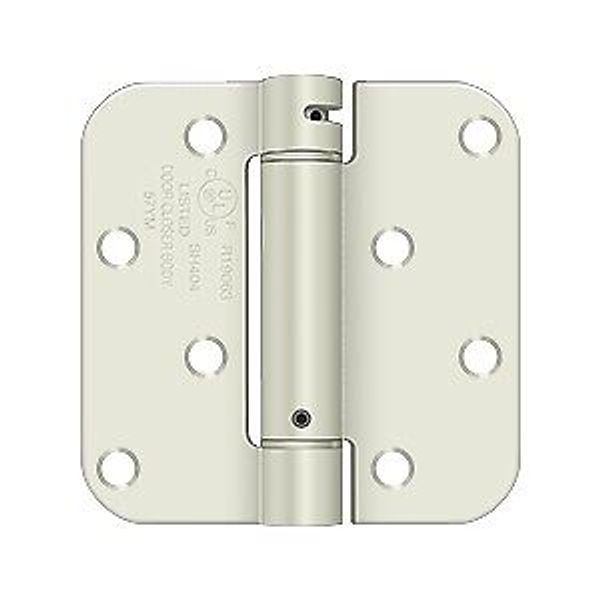 4" x 4" x 5/8" Spring Hinge Benchmark, UL Listed in Prime Coat White