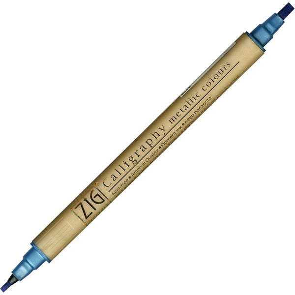 Kuretake Zig MS8400125 Memory System Metallic Twin Marker Calligraphy Pen - 2.0mm & 3.5mm