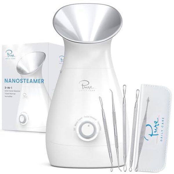 NanoSteamer Large 3-in-1 Nano Ionic Facial Steamer with Precise Temp Control