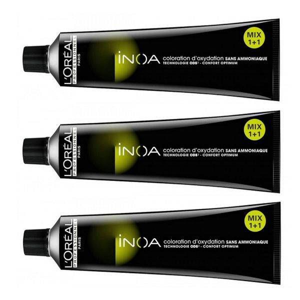 Loreal Inoa Hair Dyes 60 ml Tube 9 Very Light Blonde Set of 3