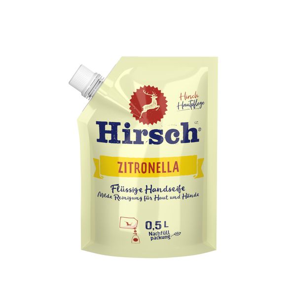 Hirsch Zitronella Flüssige Handseife Refill - 500 ml