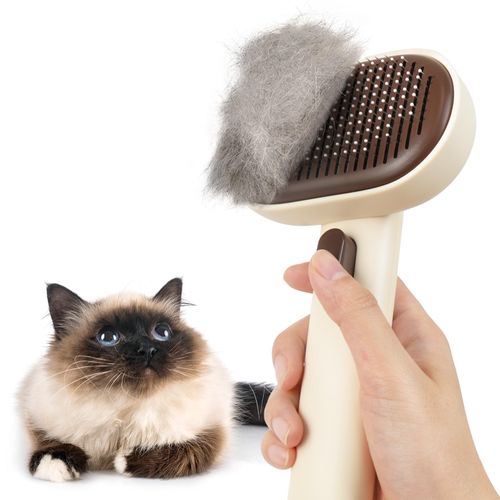 aumuca Cat Brush for Shedding, Cat Brushes for Indoor Cats, Horses Grooming Deshedding Brush for Dog Kitten Horse Massage Removes Loose Fur, Brown