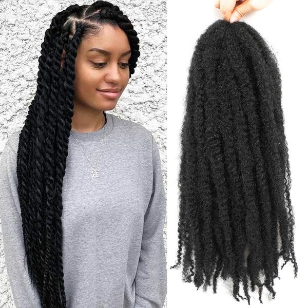 6 Packs Marley Twist Braiding Hair 24 Inch Marley Hair Crochet Braids Long Afro Kinky Synthetic Kanekalon Fiber Marley Hair For Twists Braiding Hair Extensions (24inch, 1#)