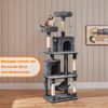 70.5In H Cat Tower, Multi Level Cat Tree Kitten Condo with 2 Condos & 2 Foam-Pad