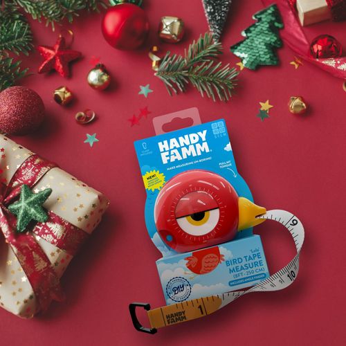 Handy Famm 8Ft Animal-Shaped Kids Tape Measure, Level & Protractor Angle Finder, Fun Educational Children's Tape Measure, Small Measuring Tape for Learning Early Math Skills, Ages 5+, Red Bird