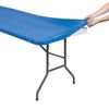 8 Ft. Royal Blue Fitted Plastic Tablecloths Bulk 12 Pc