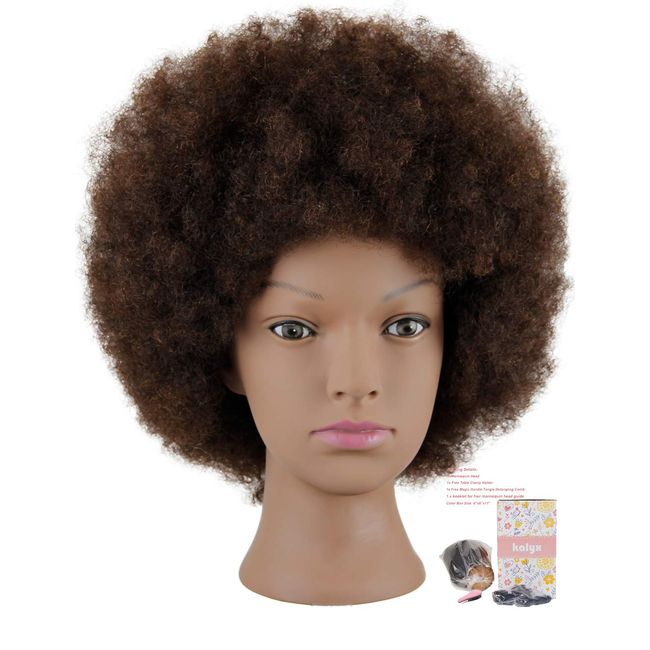Mannequin Head Curly Human Hair Practice Braiding Styling