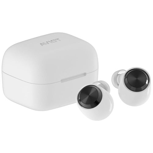 AVIOT TE-A1 Hi-Res True Wireless Earbuds | Bluetooth 5.3, Up to 70-Hour Playback, Adaptive Noise Canceling, 3D Spatial Audio, Wireless Charging, IPX4 Water & Dust Resistance, Lightweight (White)
