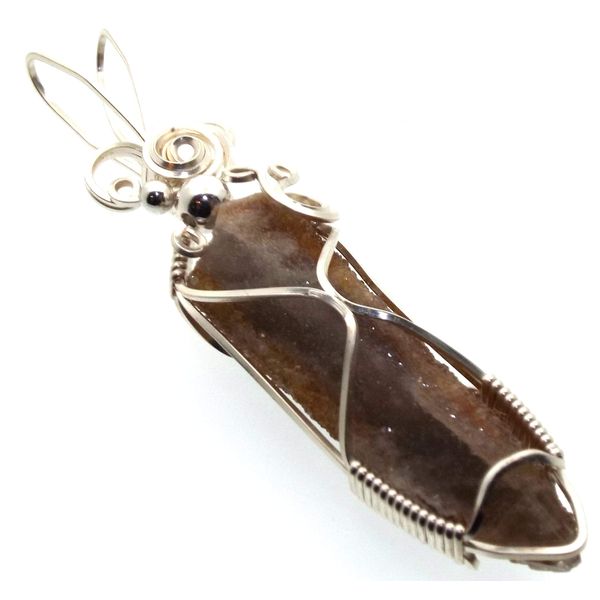Fairy Cactus Quartz Gemstone Silver Plated Wire Wrapped Pendant