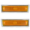 Side Chrome Bezel Marker Light Pair Set Compatible with Chevy Blazer GMC Jimmy C/K R Pickup