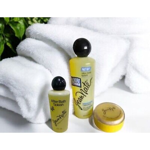 Vintage Jean Nate After Bath Splash 30oz & 5oz + Perfumed Body Powder 4oz Lot