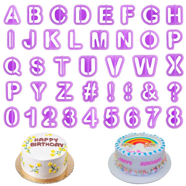 80 Stk Fondant Ausstecher Set, Buchstaben Ausstecher für Fondant Ausstecher Buchstaben, Buchstaben Zahlen Ausstechform Ausstecher für Alphabet Keksen Tortendeko Backzubehör Fondant Ausstechform