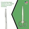Knowles Bandage Scissors, 5.5", Angled Shanks, Serrated, Economy