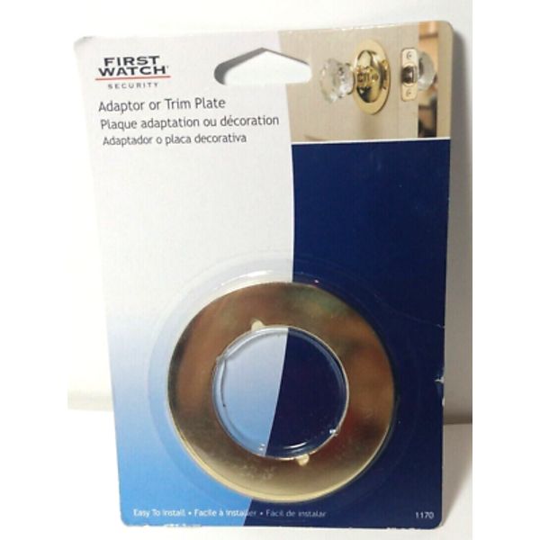 New! 1170 First Watch Security Door Adapter Trim Plate Polished Brass Free Ship!