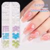 Nail Parts, Ribbon, Aurora Borealis, 3D, Nail Flower Parts, Semicircular Pearl, Nail Art Parts, Rose, Camellia, Butterfly, Nail Deco Parts, Handmade Resin, Handicraft, Jewelry Parts, 2 Case Included