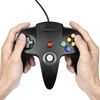 miadore 2 Pack N64 Controller, klassischer kabelgebundener Game Controller für Nintendo N64 Console (Schwarz)