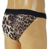Men's 2-way Leopard Thick Elastic Full Back Brown
