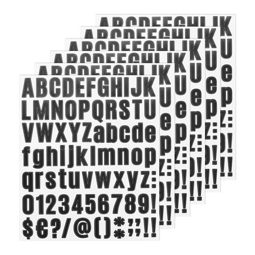 M METERXITY 6-Sheets Letter Stickers, 1 Inch Vinyl Mailbox Alphabet Stickers Self Adhesive Alphabet Decals for Mailbox/Sign/Address/Craft Card, Vinyl Stickers[486 Pieces, Black]