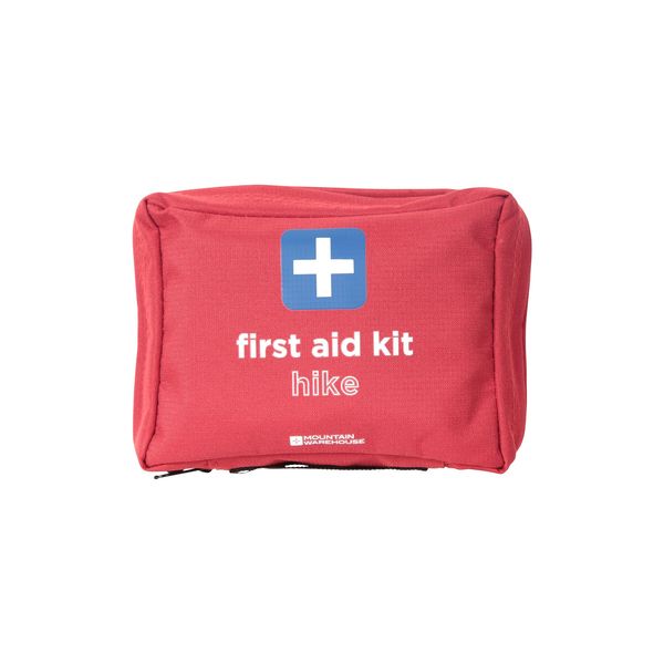 Mountain Warehouse Hike First-Aid Kit - Compact & Lightweight 30 Pieces Kit, Safety Essentials - Best for Travelling, Car, Home, Outdoors & Picnics Red