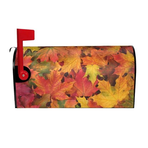 Fall Leaves Mailbox Covers Magnetic Standard Size 18" X 21" Autumn Seasonal Mailbox Cover Decorations Wrap