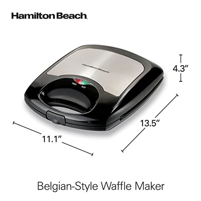 Hamilton Beach Waffle Baker, Belgian Style, Stainless Steel