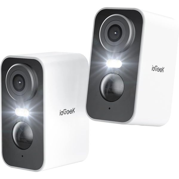 2Pack ieGeek Outdoor Wireless Security Camera 2K Home WiFi Battery CCTV System