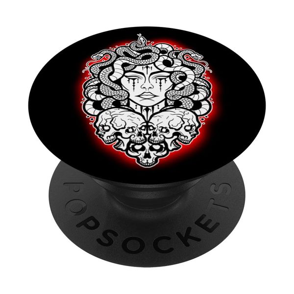 Medusa x Snakes x Skulls Blackwork PopSockets Swappable PopGrip
