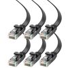Cat6 Ethernet Cable 6ft, 6-Pack Black - Flat High-Speed Network Cables for Gaming, Streaming, Router, Modem, PC, PS5, Xbox - Durable & Space-Saving Design