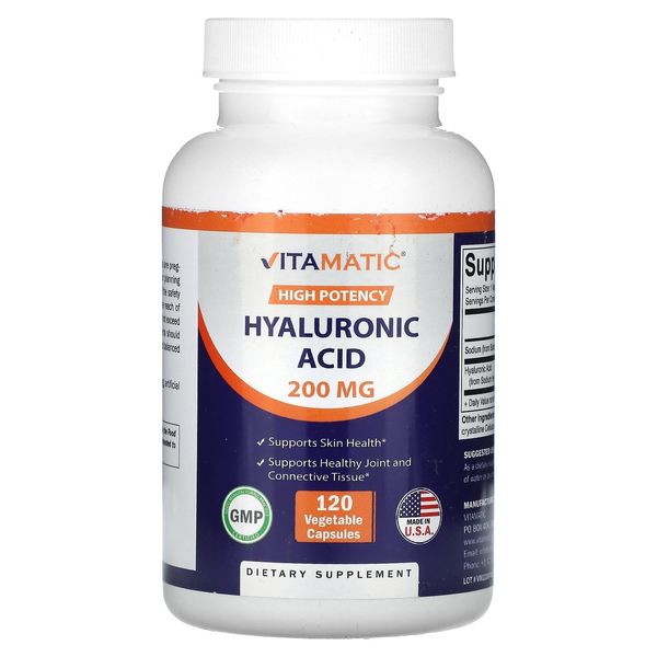 High Potency, Hyaluronic Acid, 200 mg, 120 Vegetable Capsules
