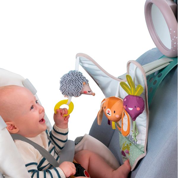 Taf Toys Infant Car Seat Development Center Newborn Baby Essentials Must Haves Toy, Car Seat Accessories Activity Center with Car Seat Mirror, for Newborn Toys 0 3 Months Brain Development