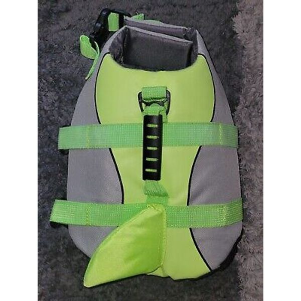 Dog Life Jacket XS Ripstop Pet Swimming Floatation Life Vest Grey Shark