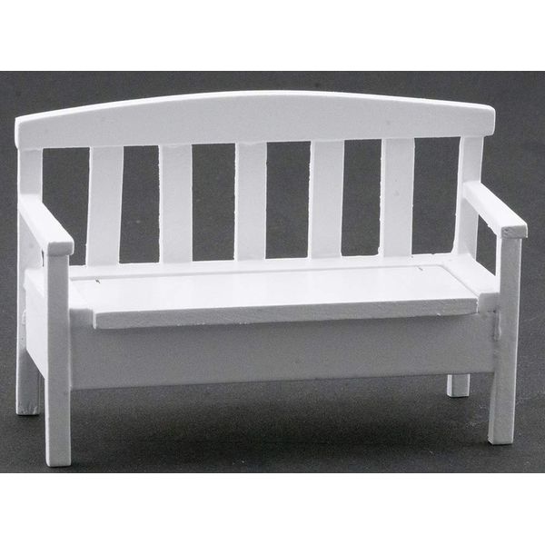 Dollhouse Miniature Garden Bench (White)