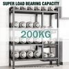 445 LBS Storage Shelves Adjustable 4-Tier Kitchen Shelves with 3 Wire Baskets