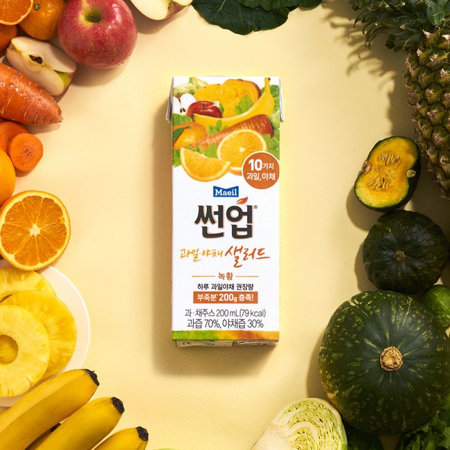 Sunup Fruit Vegetable Salad Green Yellow 200ml 24 packs [Guaranteed arrival] [KRW 1,500 discount per box when purchasing multiple items]