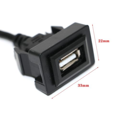 35 * 24mm USB Port Panel Extension Cable Adapter Compatible with Camry RAV4 Corolla Highlander Bully Vios Male to Female USB Cable Charger for to-yo-ta Camry RAV4 Corolla VIOS/ALTIS