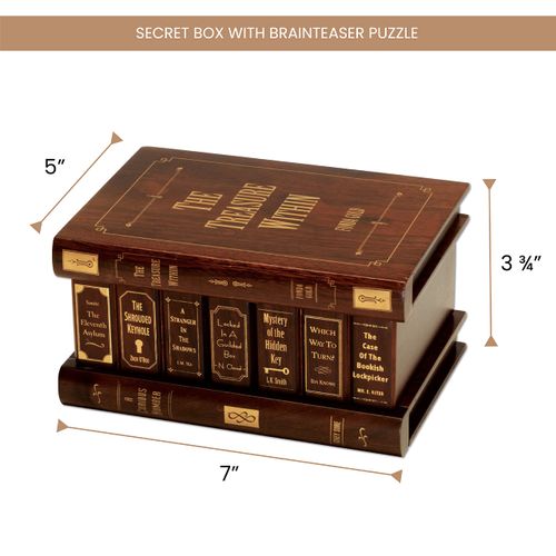 Bits and Pieces - Elegant Treasure Box - Premium Quality Jewelry Box - Secret Box with Brainteaser Puzzle for Gifts or Valuables - 7 x 5 x 3 ¾ inches