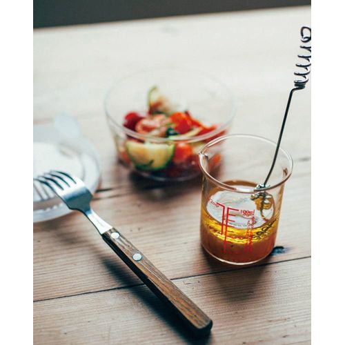 HARIO MJC-10-R-BK Measuring Cup, Made in Japan, Heat Resistant Glass, 3.4 fl oz (100 ml)