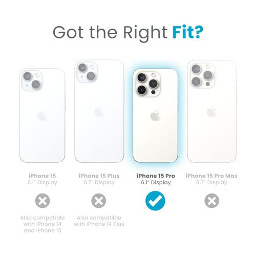 Speck Clear iPhone 15 Pro Case - Built for MagSafe, Drop Protection - Scratch Resistant, Anti-Yellowing, 6.1 Inch Phone Case - Presidio Clear/Chrome Finish