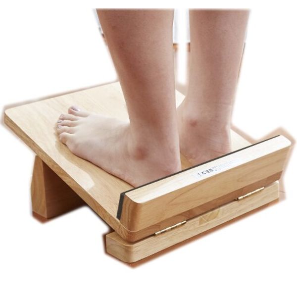 Fujiwa Sangyo Ankle Stretching Equipment, Ride-On Board, Made of Wood, Adjustable in 4 Levels, Comes with Heel Cushion