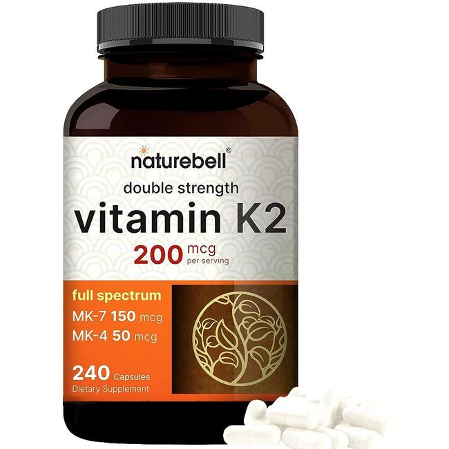 Nature Bell Full Spectrum Vitamin K2 Supplement MK7 MK4 200mcg 240 tablets 173329